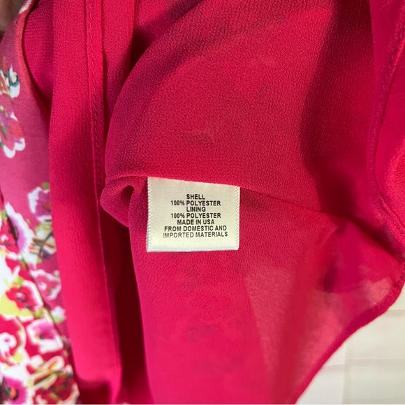 WAYF Pink Floral Bell Sleeve  Dress Size Medium - Picture 3 of 6